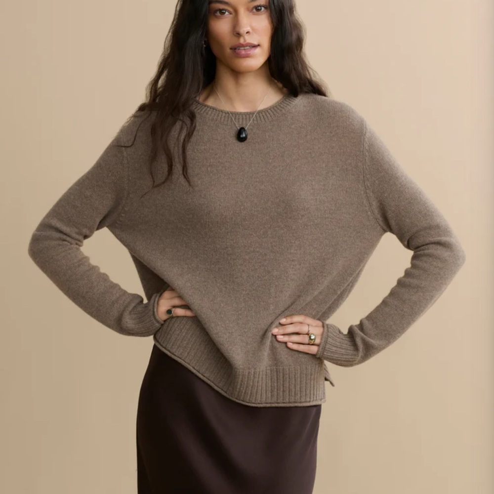 Bundle - 2 Jenni Kayne Everyday Sweaters (Taupe and Oatmeal)